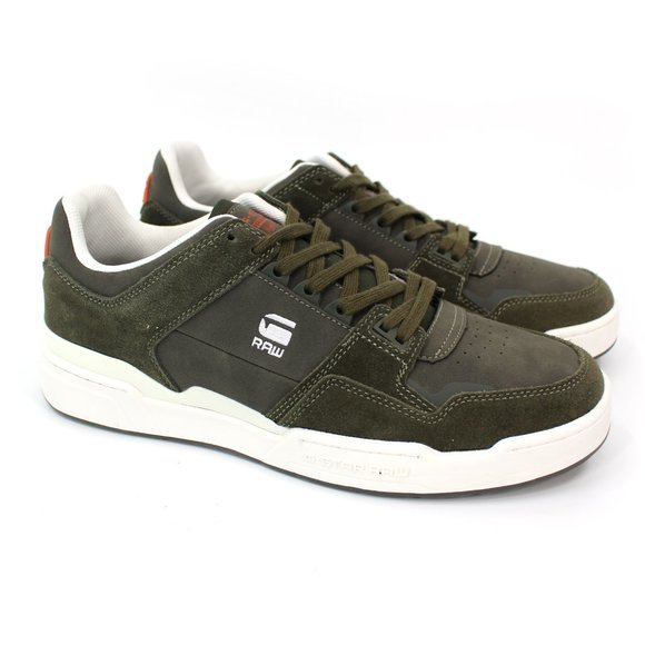 G-Star Raw Attacc Pop Combat Green Orange Low Cut Sneakers 11 NEW Logo Patch